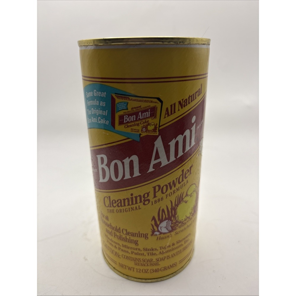 Bon Ami 2010 Cleaning Powder 12 Oz NOS Sealed Yellow Can Original Formula
